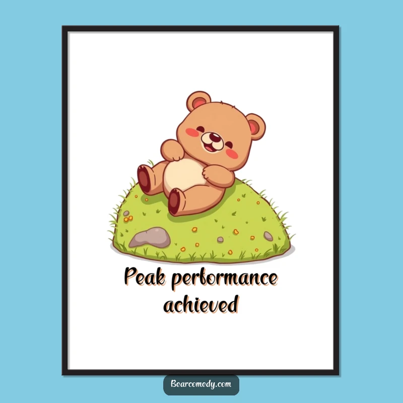 Funny Bear Rolling Poster: Whimsical Creature Art for the Perfect Funny Gift!