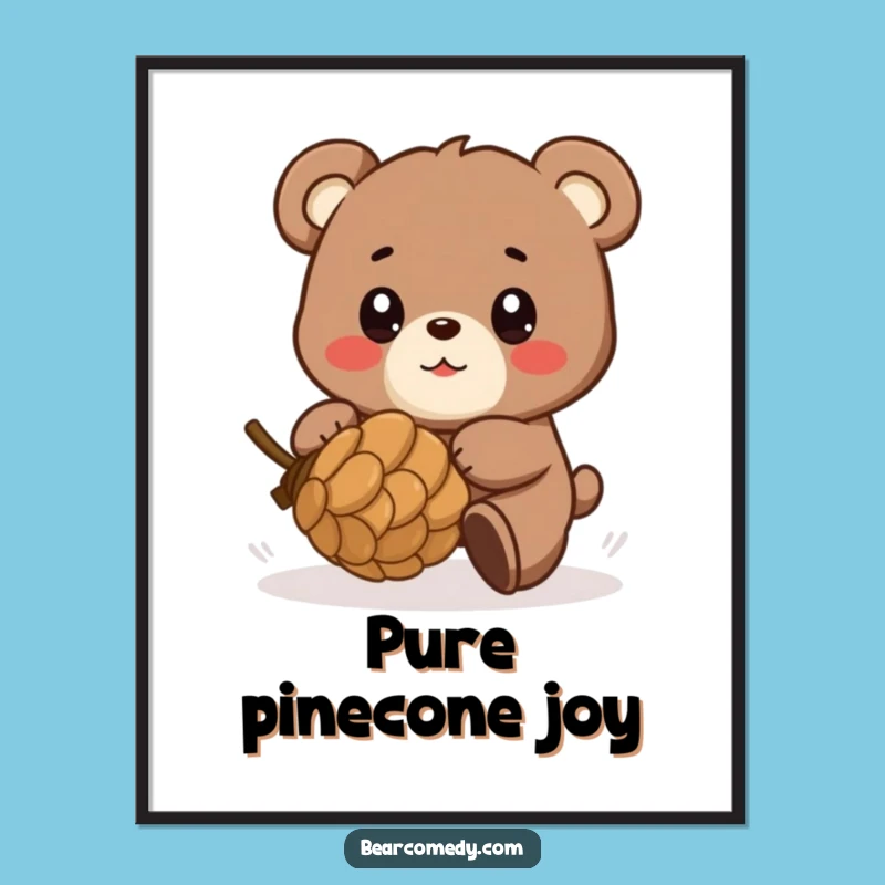 Funny Chasing Bear Poster - Bring Energetic Fun to Your Walls with This Art!