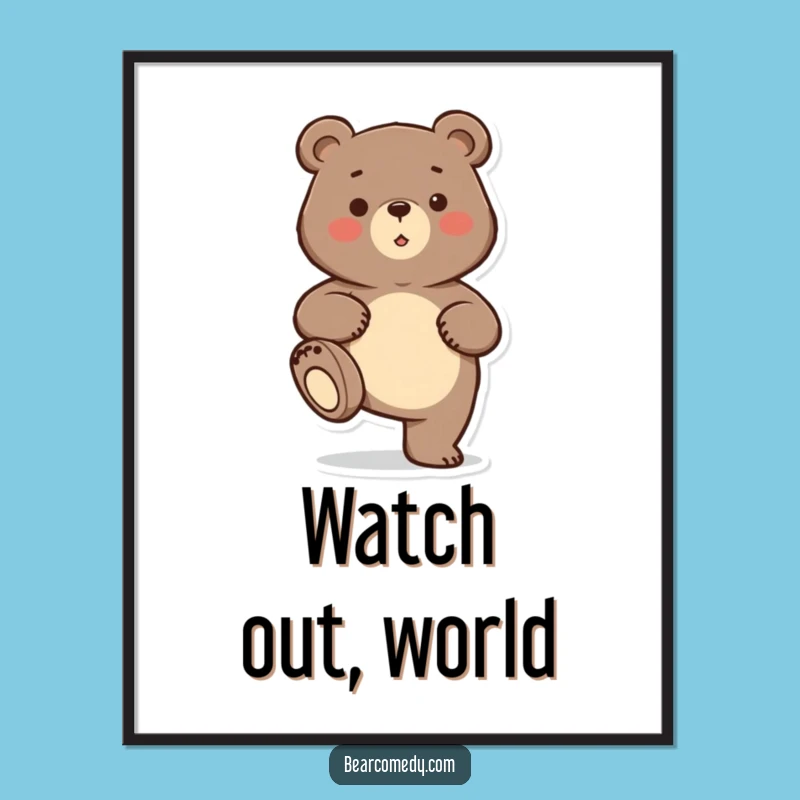 Funny Bear Stomp Poster: Brighten Your Walls with This Hilarious Art Print