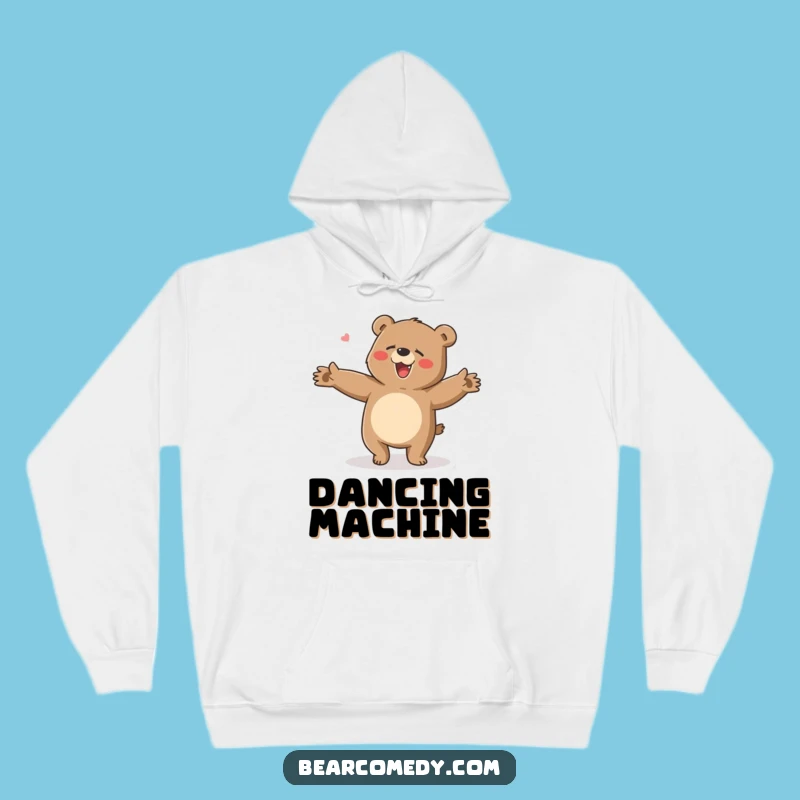 Cozy Funny Bear Boogie Hoodie: Warm Up with Hilarious Dance Moves