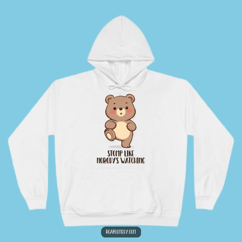 Cozy Funny Bear Stomp Hoodie: Warm Up with This Hilarious Winter Gift