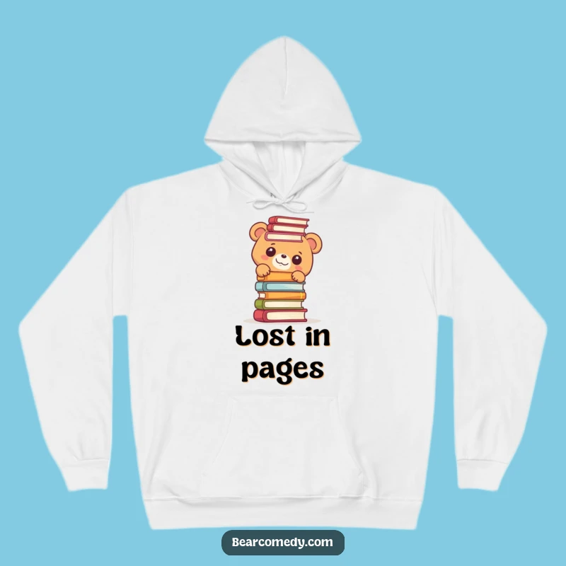 Cozy Funny Bookworm Bear Hoodie: Stay Warm with Hilarious Literary Vibes