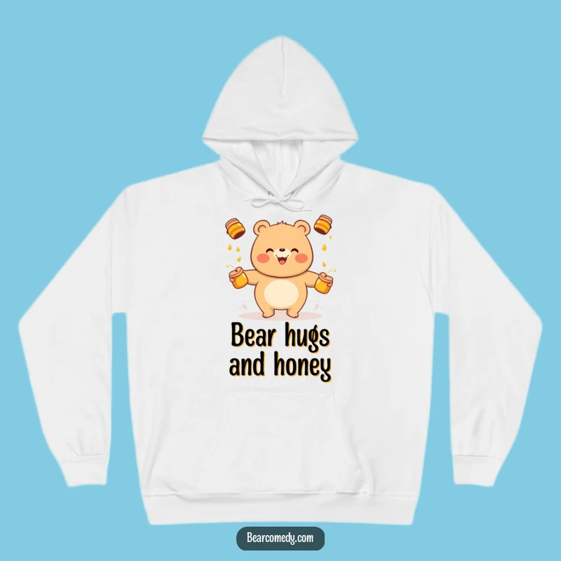 Cozy Up with Laughter: Funny Bear Juggling Honey Pots Hoodie