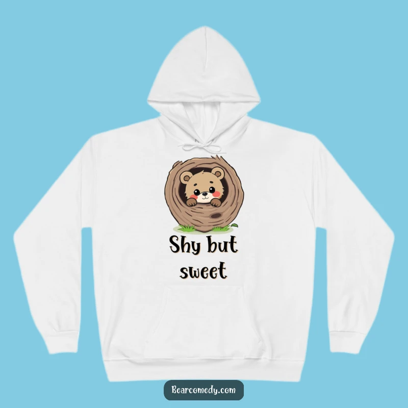 Funny Curious Bear Peeking Hoodie - Cozy Nature Humor Gift