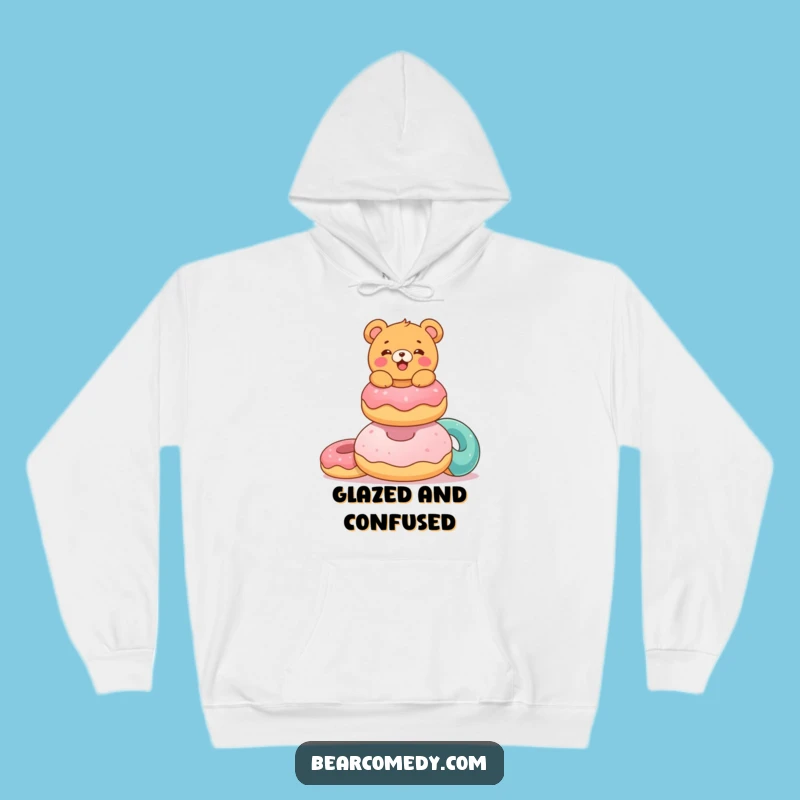 Funny Donut Bear Hoodie: Delighted Bear, Sweet Donuts, Cozy Gift
