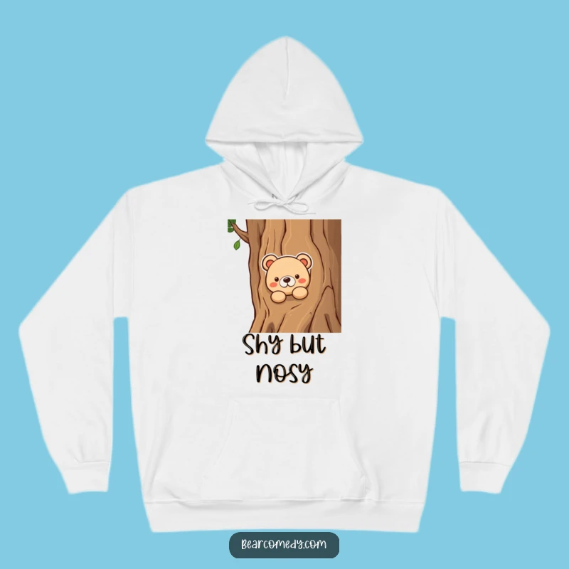 Funny Curious Bear Peeking Hoodie - Stay Cozy and Amused with This Hilarious Design!