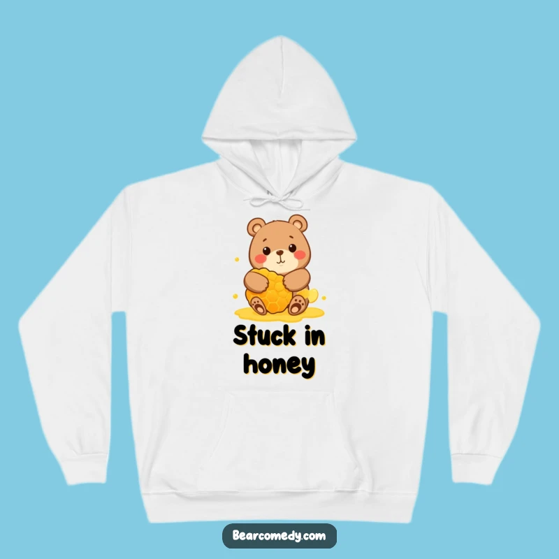 Cozy Funny Bear Hugging Honeycomb Hoodie: Your Warm and Funny Companion for Chilly Days