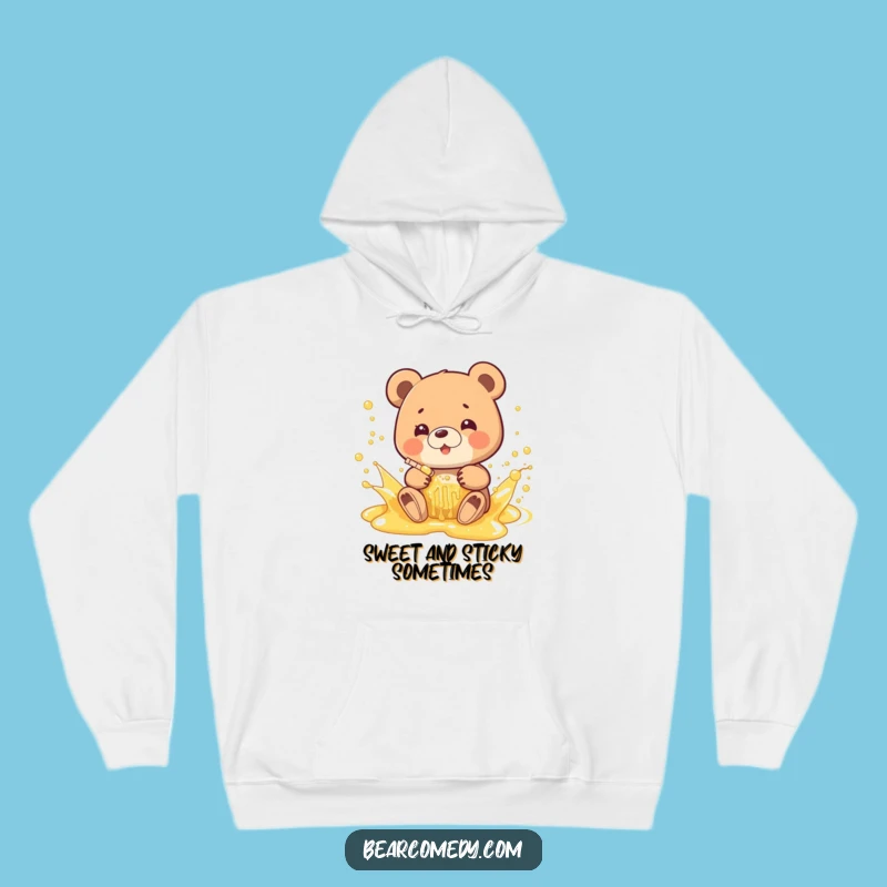 Cozy Funny Honey Bear Splash Hoodie: Warm Hugs and Sweet Laughs Gift