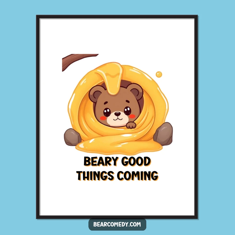 Free Printable Bear Honey Wall Art - Funny Downloadable Decor!