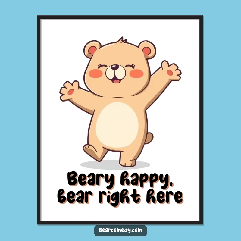 Free Printable Wall Art: Funny Bear's Clumsy Dance - Downloadable Decor