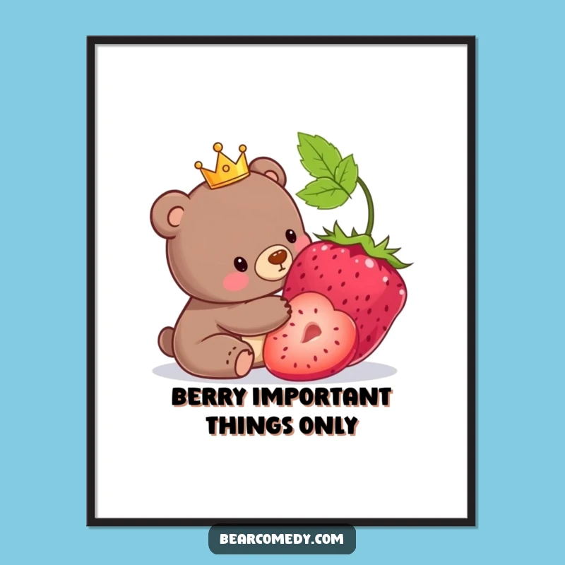 Funny Free Printable Bear Wall Art: Royal Berry Nudge Decor