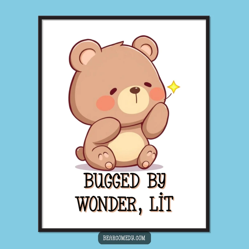 Free Printable Bear Art: Funny Firefly Curiosity Downloadable Wall Decor