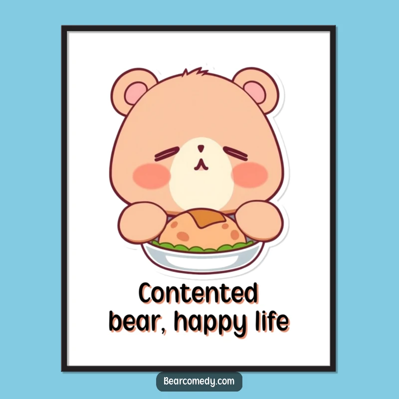 Free Printable Bear Art: Funny Sleepy Yawn Downloadable Wall Decor