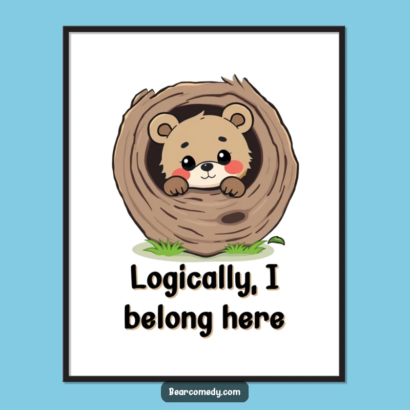 Curious Bear Peek Free Printable Wall Art - Gentle Gaze Downloadable Decor