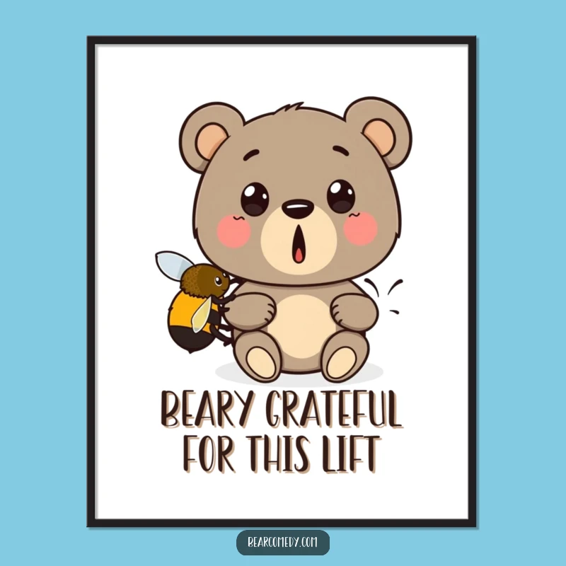 Free Printable Bear & Bee Wall Art: Funny Humorous Downloadable Art for Home Decor