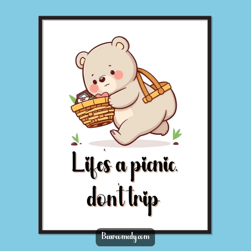Free Printable Bear Picnic Wall Art - Funny Downloadable Decor!