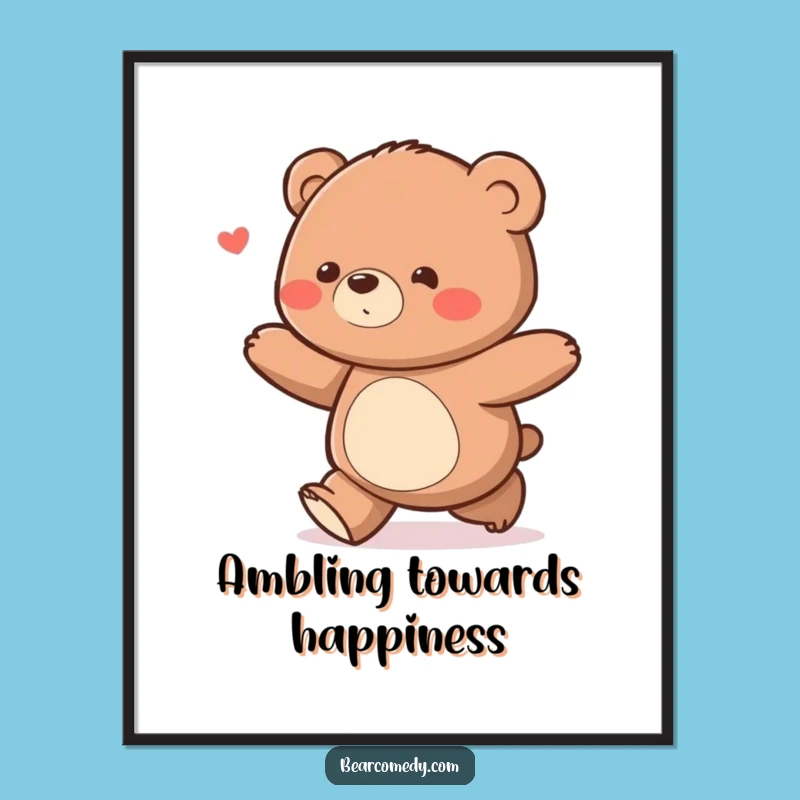 Free Printable Wall Art: Delighted Waddling Bear Downloadable Decor