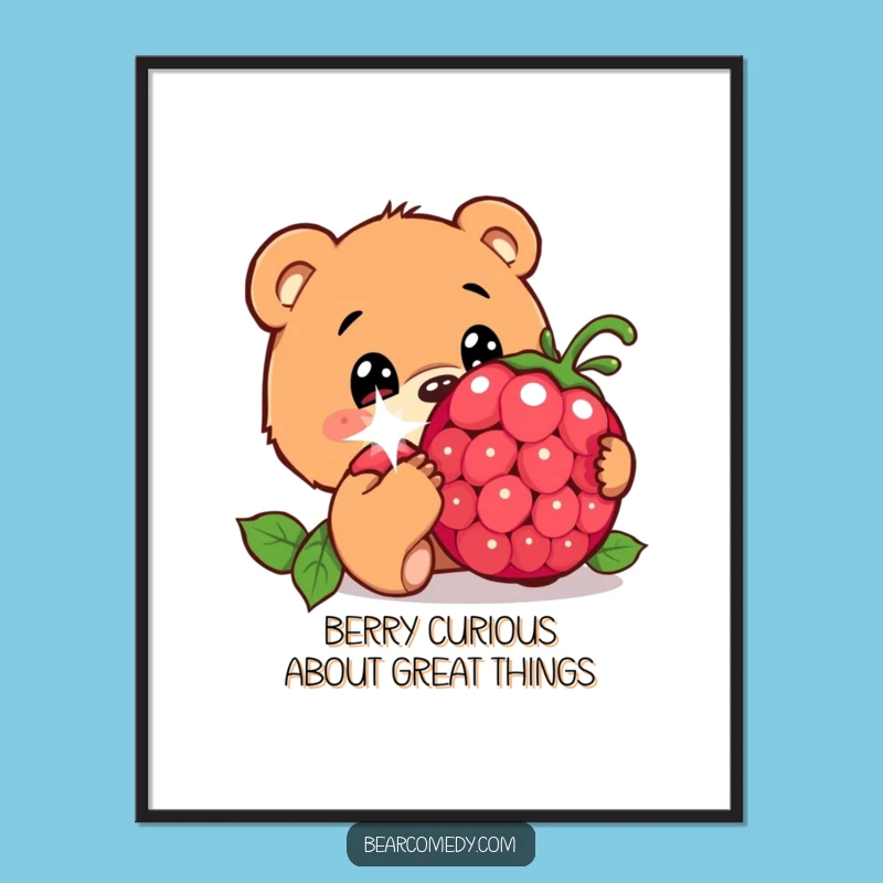 Funny Free Printable Bear Art: Curious Berry Humorous Downloadable Wall Decor