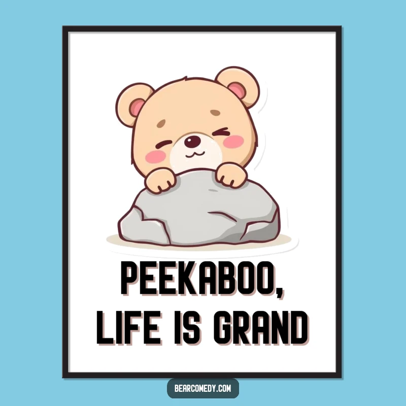 Free Printable Wall Art: Mischievous Winking Bear Downloadable Decor