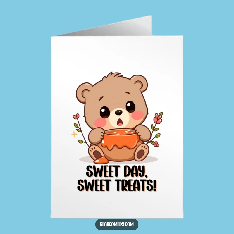 Free Printable Birthday Card: Surprised Bear Jam Funny Downloadable Gift