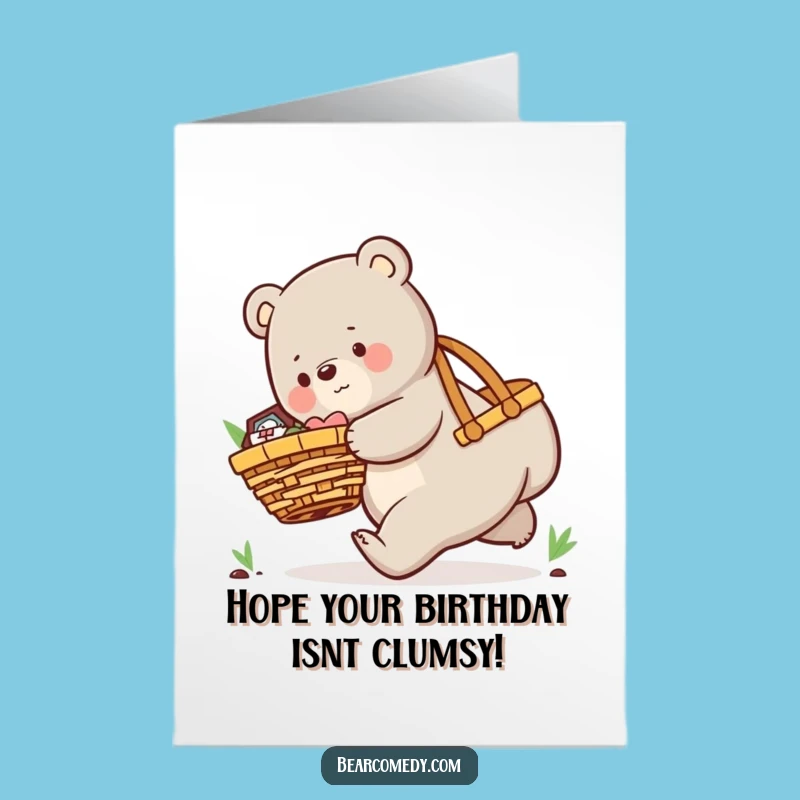 Free Printable Bear Picnic Birthday Card - Funny Downloadable Mishap!