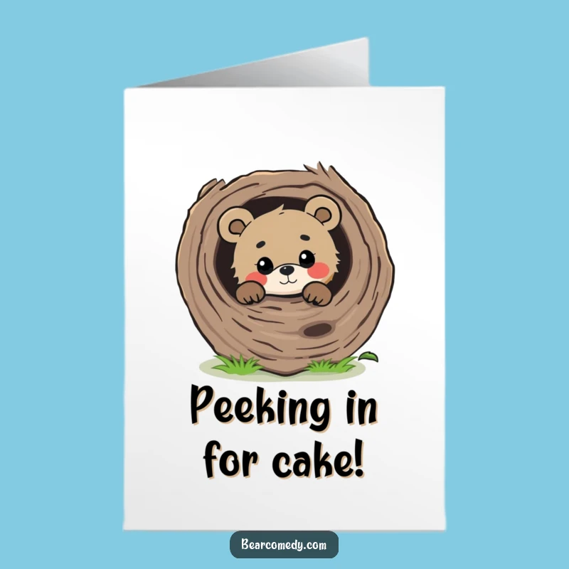 Peek-a-Boo Bear Birthday Free Printable Card - Gentle Gaze Downloadable