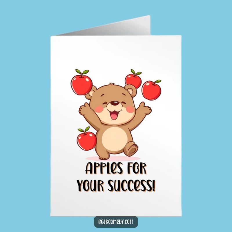 Free Printable Congrats Card: Bear's Skillful Juggling, Downloadable Gift