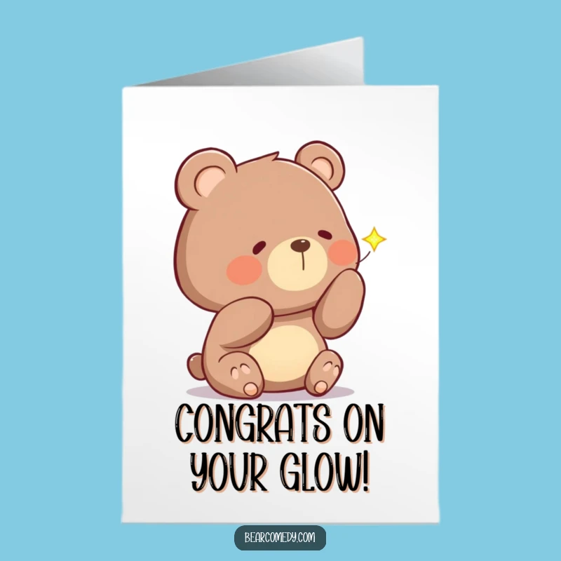 Free Printable Bear Congrats Card: Funny Firefly Glimmer Downloadable Gift
