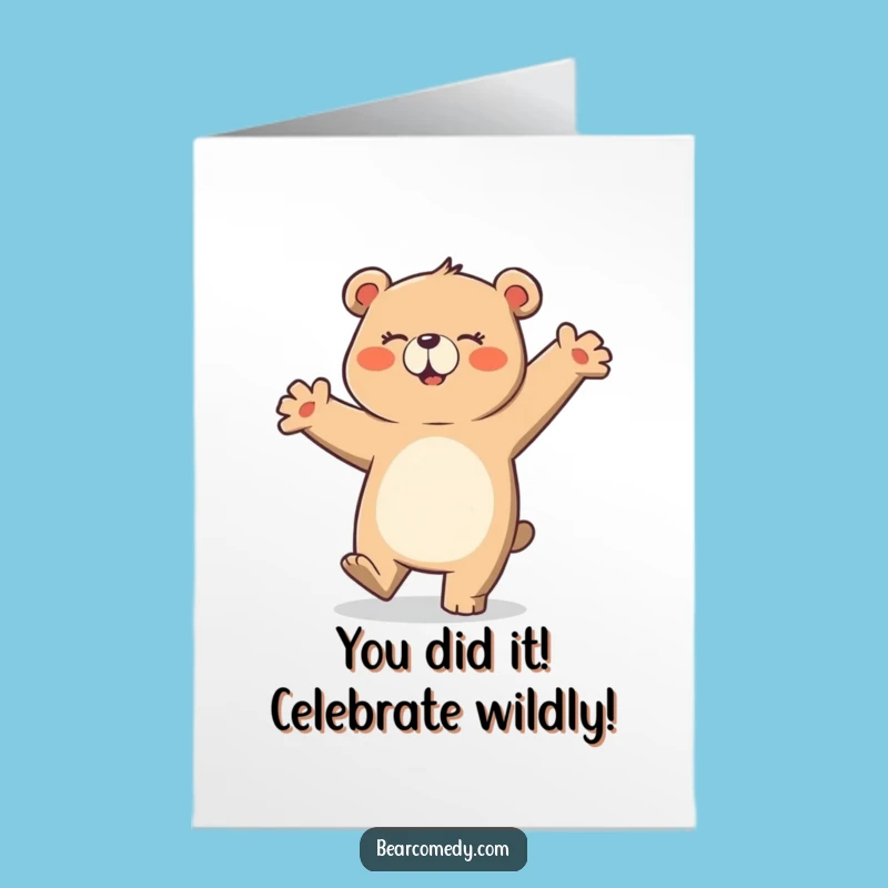 Free Printable Bear's Silly Dance Card - Congrats Downloadable Greeting
