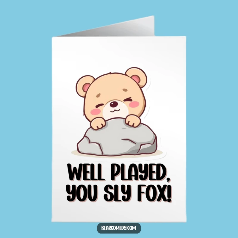 Free Printable Congrats Card: Mischievous Bear Celebrates Downloadable Gift