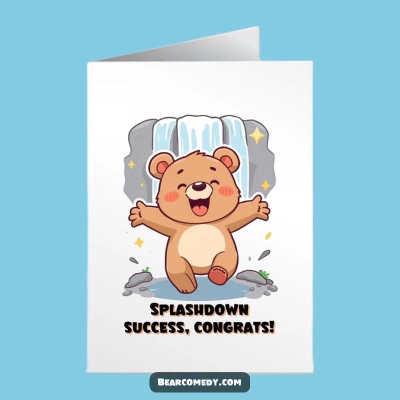 Waterfall Cheers Congrats Free Printable Card - Energetic Bear Downloadable