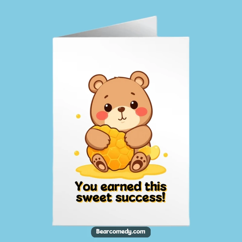 Free Printable Bear Congratulations Card: Funny Honey Hug Downloadable Gift