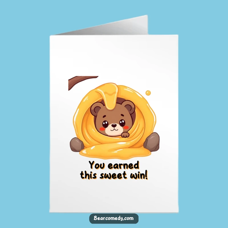 Free Printable Bear Honey Congratulations Card - Sweet Success Downloadable!