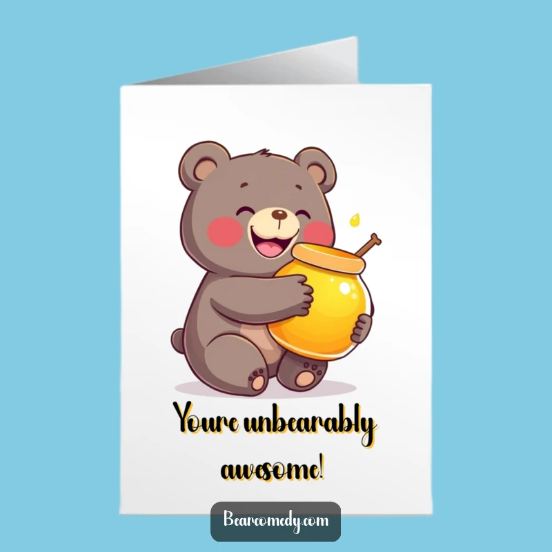 Free Printable Congrats Card: Bear's Honey Pot Prize, Downloadable Gift