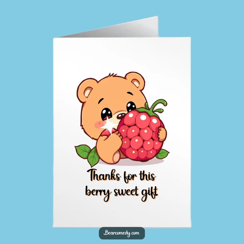 Free Printable Thank You Card: Bear’s Berry Sniff, Innocent Humorous Downloadable Appreciation