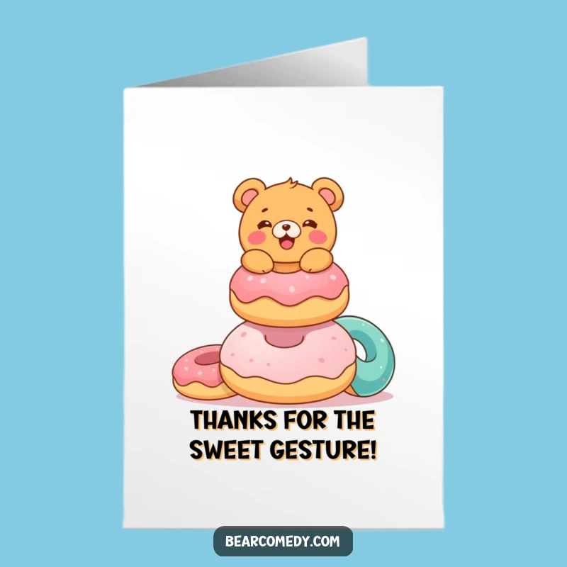 Free Printable Thank You Card: Bear's Sweet Thanks, Funny Downloadable Gift