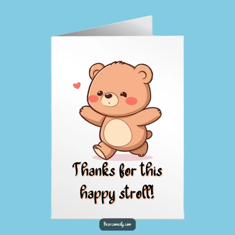 Free Printable Thank You Card: Delighted Bear Waddles Thanks Downloadable Gift