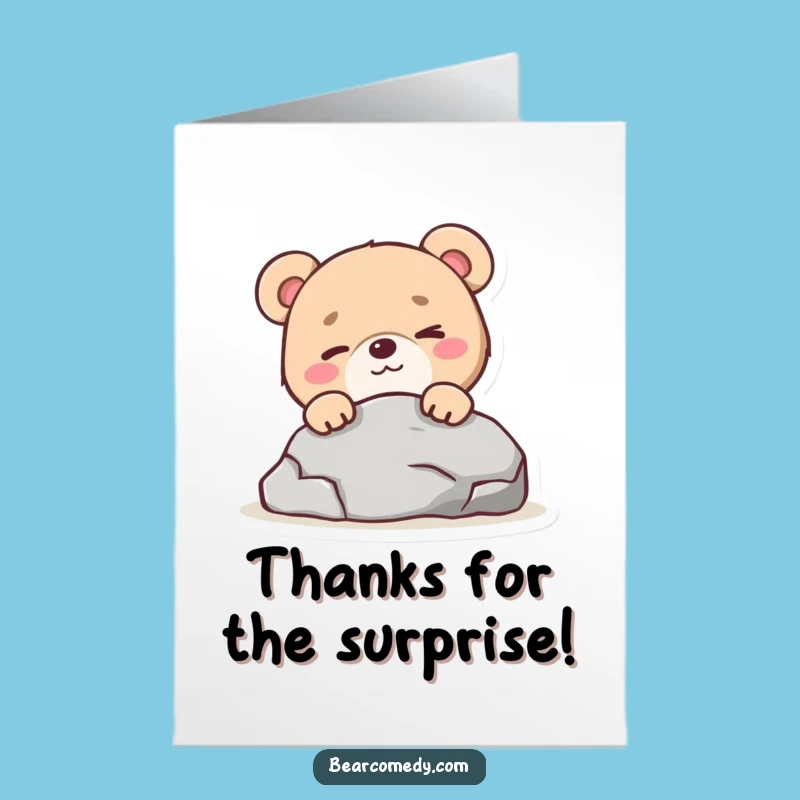 Free Printable Thank You Card: Mischievous Bear Says Thanks Downloadable Gift
