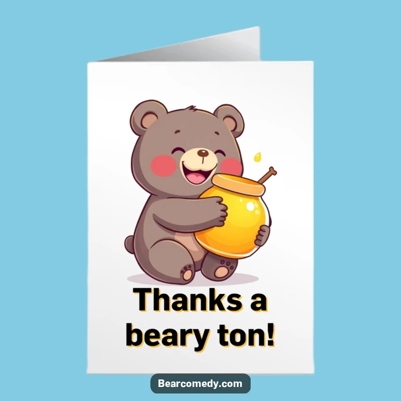 Free Printable Thank You Card: Bear's Sweetest Gratitude, Downloadable Gift