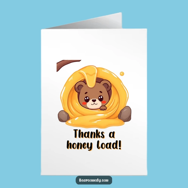Free Printable Bear Honey Thank You Card - Downloadable Sweet Gratitude!