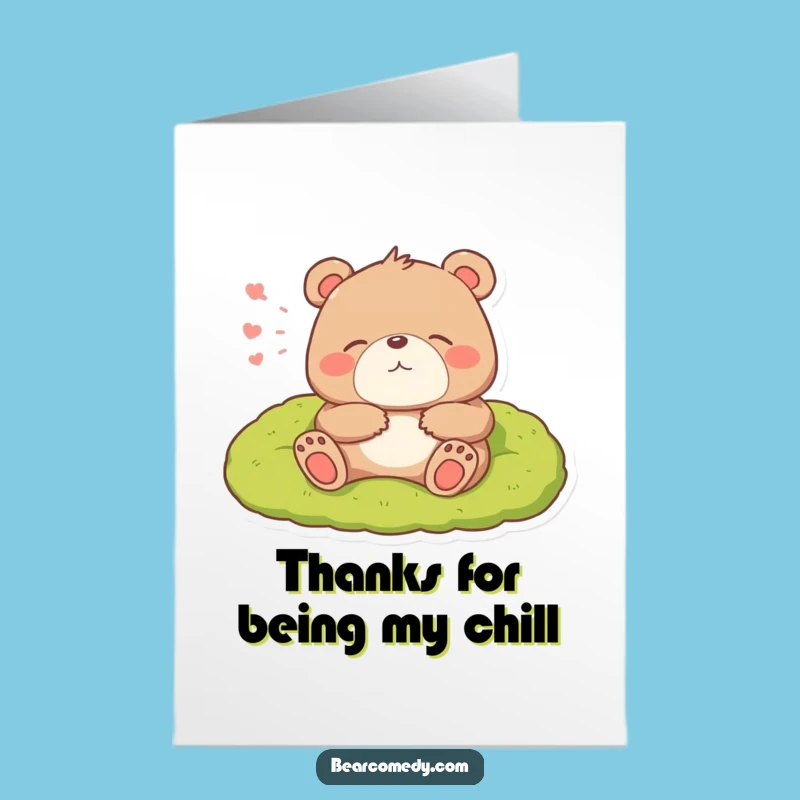 Free Printable Thank You Card: Relaxed Bear Sigh Funny Downloadable Gift