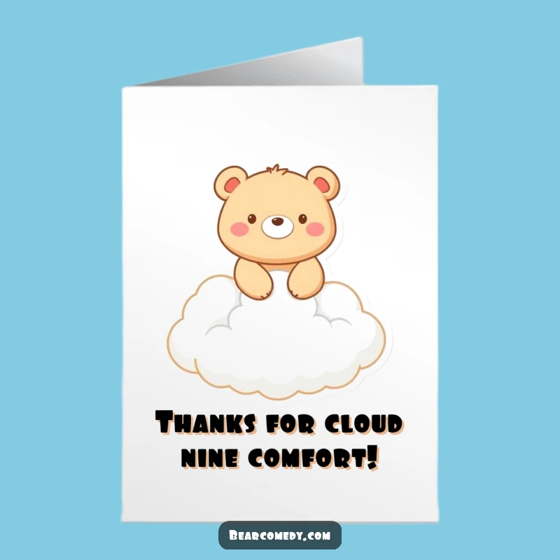 Free Printable Bear Cloud Rider Thank You Card: Humorous Downloadable Gift for Cloud Nine Thanks