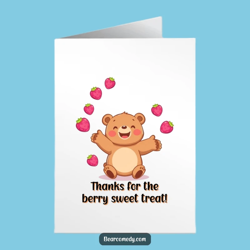 Free Printable Thank You Card: Berry Juggling Thanks Downloadable Gift