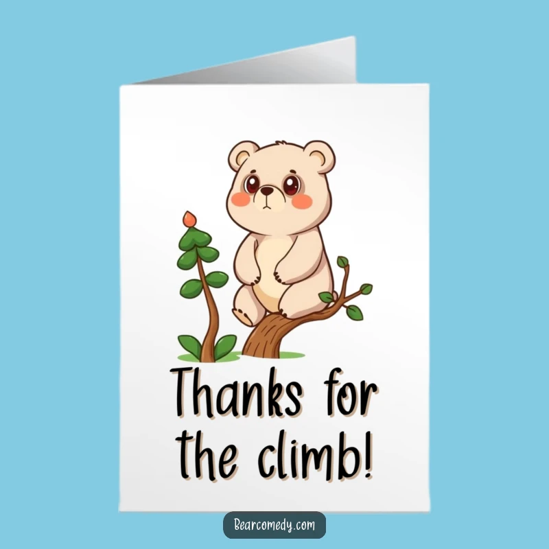 Free Printable Thank You Card: Determined Bear Thanks You Downloadable Gift