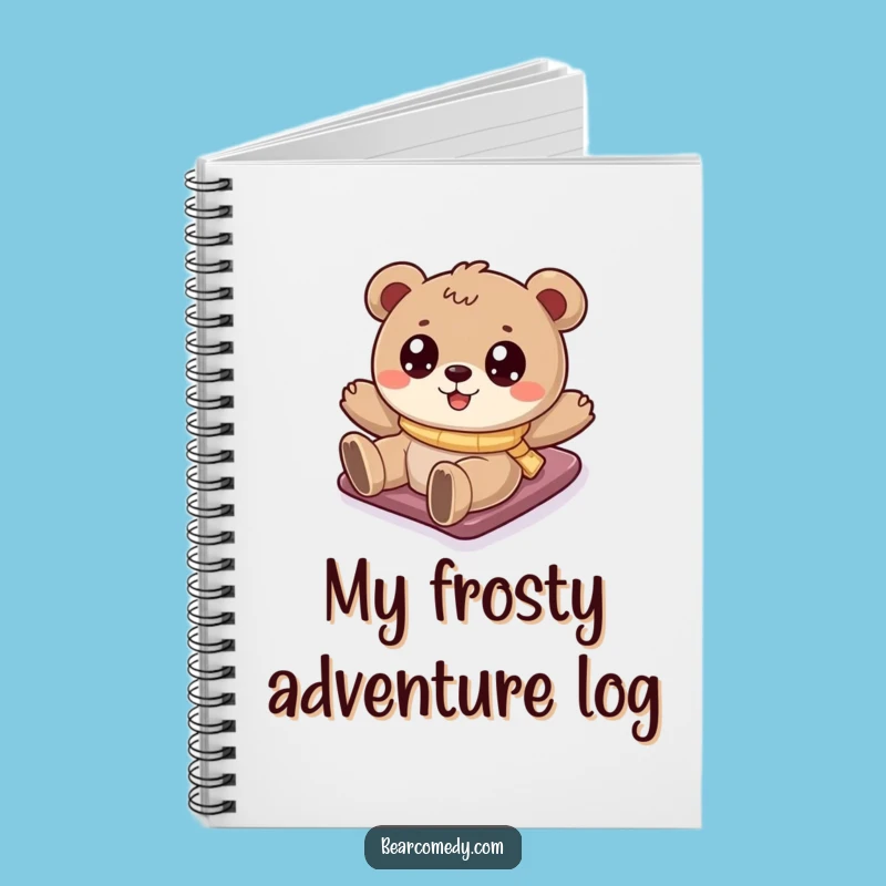 Capture Your Snowy Adventures: Funny Bear Sliding Notebook