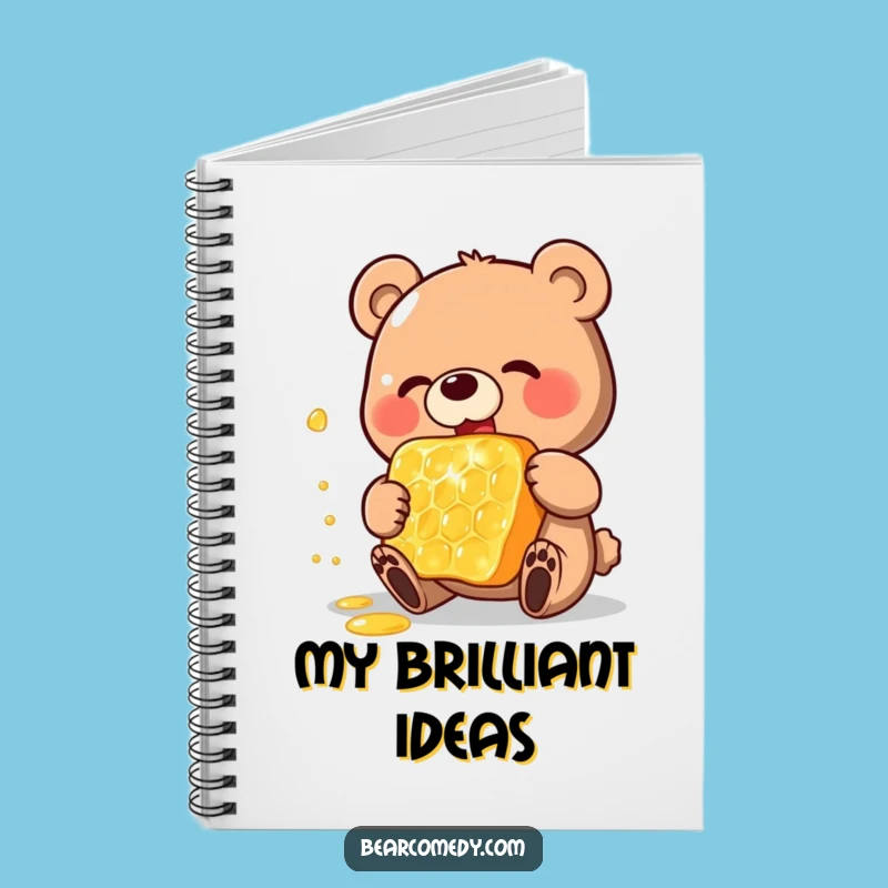 Funny Honey Bear Notebook: Happy Bear, Giant Honeycomb Journal, Gift