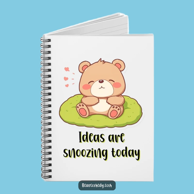 Funny Bear Notebook - Lounging Sigh Pages, Cozy Bed Journal