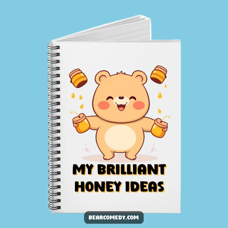 Jot Down Fun: Funny Bear Juggling Honey Pots Notebook