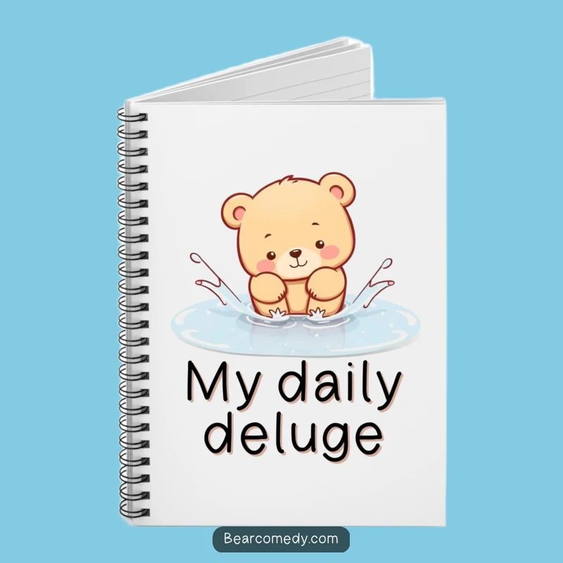 Funny Bear Puddle Splash Notebook: Cute Animal Journal for the Perfect Funny Gift!