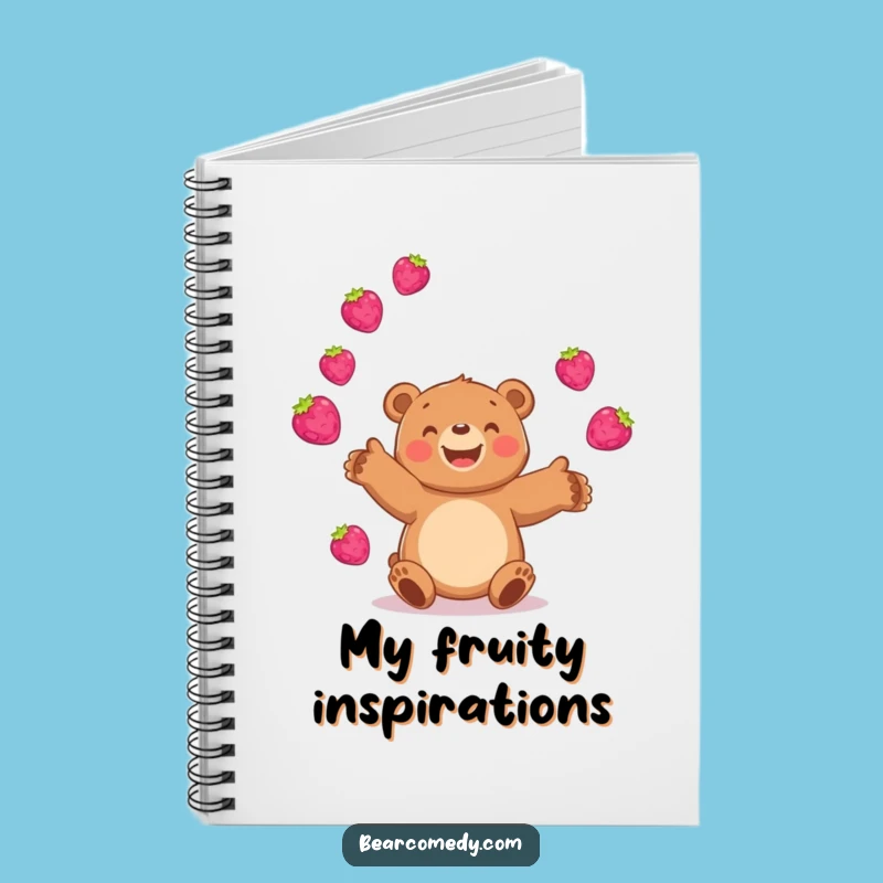 Jot Down Joy: Funny Bear Juggling Berries Notebook